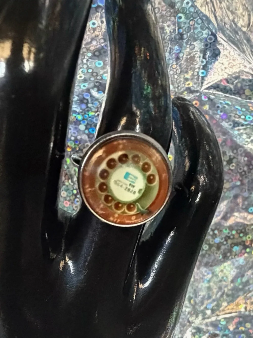 Vintage Rotary Telephone Dial Statement Ring
